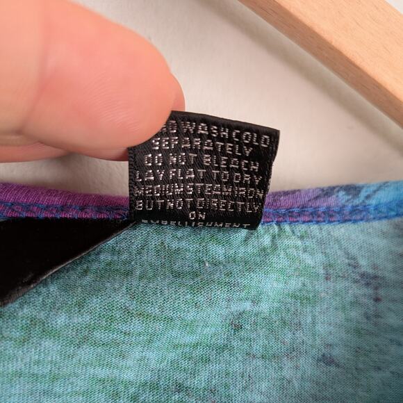 Vintage Take Two Top XL Multi Purple Y2K Sequin Paisley Psychedelic India Boho - Picture 10 of 11